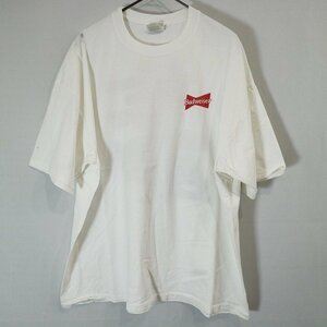 90s-00s JERZEES Budweiser バドワイザー プリント 半袖Tシャツ アニマル ホワイト ( メンズ XL相当 ) 中古 古着 M9600