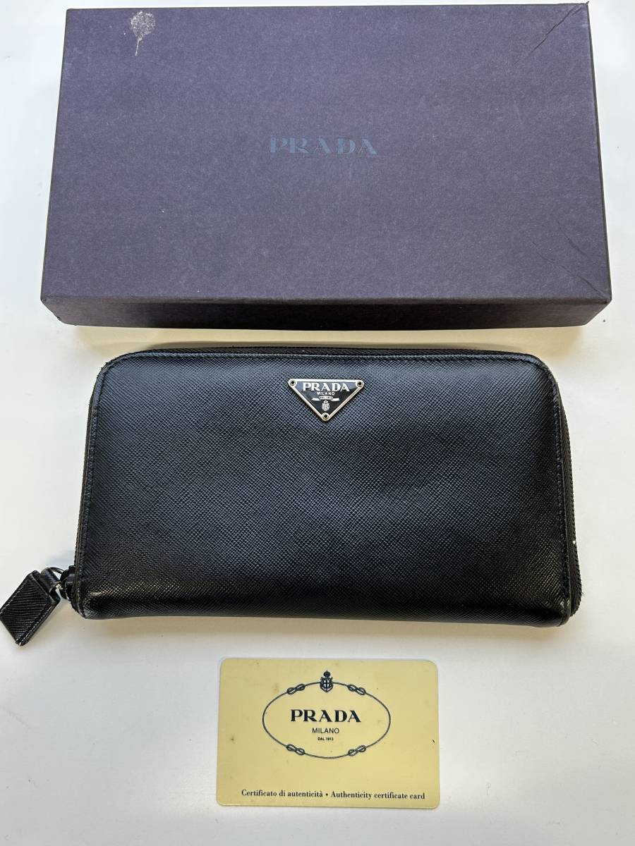 年最新Yahoo!オークション  prada 財布 メンズ長財布の中古品