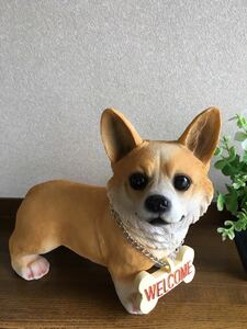 リアルでかわいい犬の置物♪ウェルカムドッグ　コーギー　ドッグオーナメント