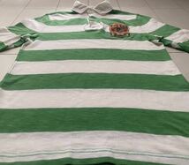 送料無料 美品 POLO ラルフローレン 長袖 ボーダー ラガー シャツ custom fit green white グリーン ホワイト sport rrl country stadium M_画像6