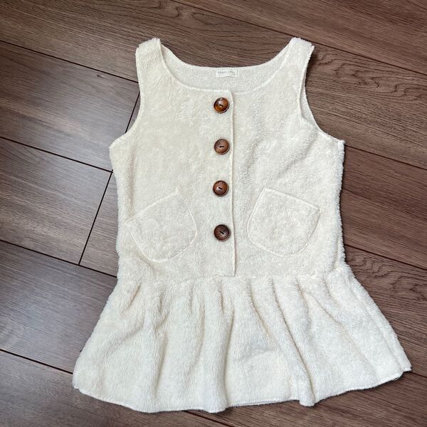 エンジェルラブ チュニック フワモコファー 女の子用 120サイズ 白 キッズ Angel Loveトップス長袖の上着にベスト