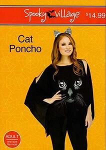 TOAN-90550C cat black poncho fancy dress cosplay costume Halloween 