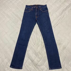 10B【着少】訳有 ヌーディージーンズ Nudie Jeans THIN FINN デニム ジーンズ ジーパン パンツ 28 MADE IN ITALY スリムストレッチスキニー