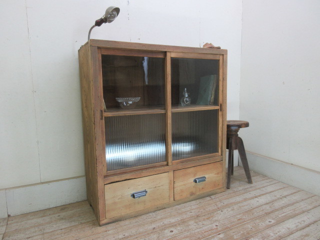 古い木味の4段本棚①G993 アンティーク家具収納棚本立て陳列棚店舗什器