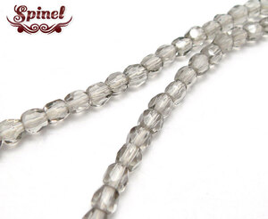 SP*USED* washing settled smoky color beads semi long necklace 4 millimeter width 76cm