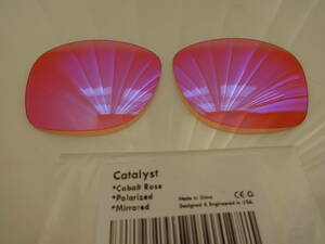 処分価格！オークリー カタリスト用 カスタム偏光レンズ Polarized Lenses for Oakley Catalyst cobalt rose trail