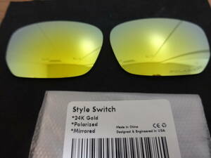 POLARIZED刻印入り！！★オークリー STYLE SWITCH　スタイルスイッチ用 カスタム偏光ハイグレードレンズ GOLD Color Polarized