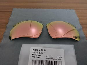 ★オークリー フラック 2.0 XL 用 カスタム偏光レンズ PEACH GOLD Color Polarized 新品 Flak 2.0 XL 