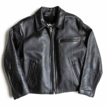 【美品】SCHOTT【643/シングルライダースジャケット】44 ボアライナー付き レザージャケット アメリカ製 ショット 2310145_画像1