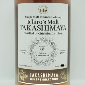 ★希少 イチローズモルト 秩父 高島屋バイヤーズセレクション 2011-2020 ウイスキー TAKASHIMAYA 700ml 59.8％ 箱付の画像3