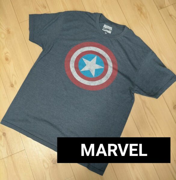 MARVELキャプテンアメリカでかロゴ us古着TシャツLサイズ