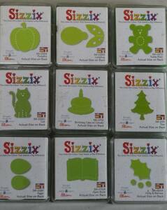 SIZZIX　シジックス ダイ　Small　9個　Pumpkin/Cat/Teddy Bear/Ladybug/Eggs/Tree/Birthday Cake/Holly&Berries /OpenBook 経年保管品