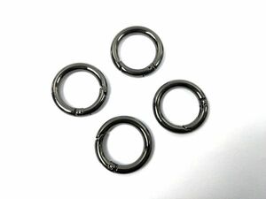 サークル カラビナ リング 4個 内径17mm 厚4ｍｍ ブラック ハンドメイド DIY