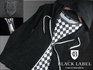 極美品！ブラック　シャドーカモ　ジップアップパーカー　サイズM▼ブラックレーベルクレストブリッジ　BLACK LABEL CRESTBRIDGE