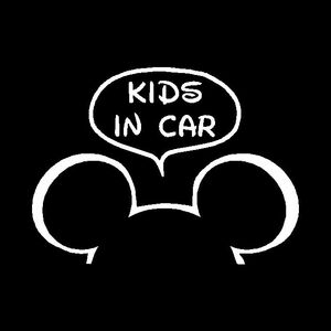KIDS IN CAR ミッキー　可愛い カッティングステッカー　言葉編　子供が乗っています　キッズインカー