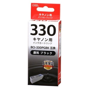 インク キヤノン互換インク BCI-330PGBK 顔料ブラック｜INK-C330-BK 01-7764 オーム電機