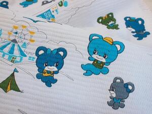  retro Vintage cloth * bear Chan small bird amusement park camp yacht pattern *A* yukata ground lip ru* remake is gire