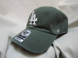 ☆ 47BRAND Dodgers CLEAN UP Moss x White Logo 緑 定番 人気商品 キャップ ドジャース モスグリーン 最新人気商品 送料￥300～ 