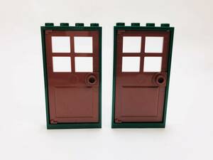 【新品未使用】レゴ　LEGO　ドア　1x4x6 ダークグリーン　ブラウン　2個