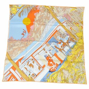 HERMES エルメス シルク スカーフ カレ70 RENDEZ VOUS GALANT オレンジ 正規品 / 30504