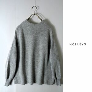 ノーリーズ NOLLEYS☆ウールカシミヤ 片畦ハイネックプルオーバーニット 38サイズ☆A-O 7254