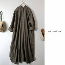 1.9万☆超美品☆スピック＆スパン Spick and Span☆洗える バンドカラーワンピース 36サイズ☆M-B 7042_画像1