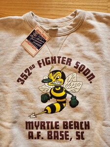 新作　送料込★東洋　BuzzRickson's バズリクソンズ　BR69286 SET-IN CREW NECK SWEAT トレーナー 352nd FIGHTER SQDN. オートミール L