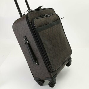 ■1円■極美品■コーチ■シグネチャー■スーツケース■キャリーケース ボストン バッグ 出張 旅行 トランク レザー A4 メンズ ENT I28-1