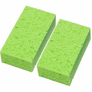 日本インソール工業 セルロース バススポンジ 日本製 吸水 速乾 風呂 掃除用 スポンジ グリーン 2個セット