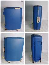 中古9　Lサイズ　Samsonite　サムソナイト　フレームケース　スーツケース　ポリプロピレン製　レトロ　ブルー_画像2