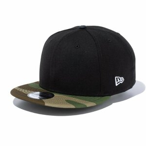 新品 NEWERA ニューエラ 9FIFTY 950 ベーシック 無地 ウッドランドカモ 迷彩 ツートン フラットバイザー スナップバックキャップ #13562109