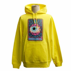 セール SALE 新品 MISHKA ミシカ パーカー スウェット プルオーバー 裏毛スエット キープウォッチプリント イエロー系 M