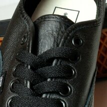 新品 VANS バンズ ヴァンズ US企画 メンズ Leather AUTHENTIC オーセンティック 黒ブラックレザー 黒ソール スニーカー US9.5（27.5cm）_画像6