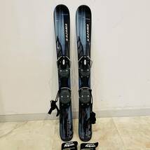 QA1328 KAZAMA スキー板 KIBBY90 板長約90㎝ ミニスキー ファンスキー ビンディング付き ウィンタースポーツ スキー場 検K_画像2