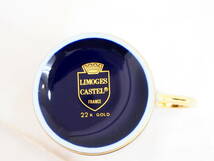 LIMOGES CASTEL/リモージュキャッスル デミタスカップ&ソーサー 2客セット 22K GOLD 箱付き 金縁/金彩/陶器/陶磁器/ヴィンテージ 69135-A_画像8