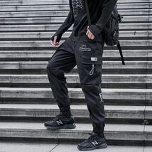 ジョガーパンツ スウェーデン軍 カーゴパンツ ワークパンツ 軍パン風 ユニセックス 男女兼用 黒 ブラック M_画像7