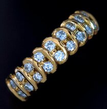 F2368 [MELLERIOditsMELLER] メレリオ・ディ・メレー 天然絶品ダイヤ０．６１ct 最高級18金無垢リング サイズ17.5 重量5.2g 縦幅6.23mm_画像1