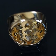 F2163 美しい天然大粒ダイヤモンド１．０２ct 最高級18金無垢メンズセレブリティリング サイズ17.5 重量20.75g 幅18mm_画像5