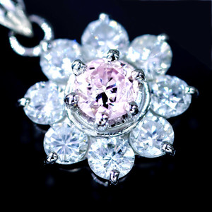 E0593【DIA】天然ベリーライトピンクダイヤモンド０．３０７、０．８０ct LP I2 最高級Pｔ900無垢ネックレス