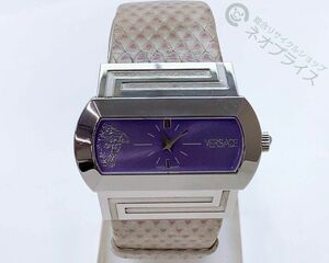 ◆A5975 VERSACE ヴェルサーチ PSQ99 ヒッポドローム メデューサ クオーツ 腕時計 良品