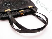 ◆S8779 Dior ディオール ロゴ金具 リアルクロコレザー がま口 ハンド バッグ_画像7