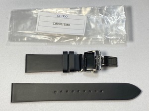 L09N011M0 SEIKO スピリット 20mm 純正革ベルトバックル付 ブラック ジョジョの奇妙な冒険 ナランチャ・ギルガ SBPY109用 ネコポス送料無料