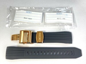 R01Z011P0 SEIKO アストロン 22mm 純正シリコンバンド バックル(ピンクゴールド)付き ブラック SBXB153他用 ネコポス送料無料