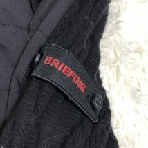 1円【美品/大人の勝負服】BRIEFING ブリーフィング ウィンドブロックニットブルゾン Mサイズ メンズ 黒 ケーブルニット 撥水 袖パッチ付_画像7