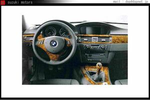 3 ウッド・トリム“ポプラ” センター・コンソールのみ/トレイ・カバー付（～2008.9）＊右ハンドル BMW純正部品 パーツ オプション
