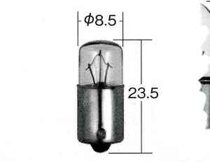 タクティー 計器灯 表示灯用 (パネル ジグナルランプ) 品番[ Ｖ91191119 ] 形/色 Ｔ8.5 タコメーター用 １個