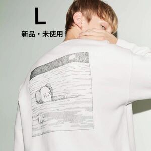 ユニクロ　UNIQLO カウズ　kaws スウェットシャツ（長袖）　ホワイト　Lサイズ