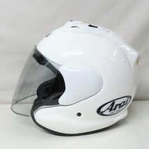 【美品】Arai アライ MZ ジェットヘルメット Lサイズ ホワイト バイク 二輪 オートバイ スクーター 原付 人気_画像3