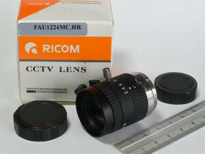 ★ RICOM/Fujian Forecam Optics　Cマウントレンズ　FAU1224MC.HR　12mm F2.4　2/3"　5メガ　FA産業用　動作確認　美品　TV LENS