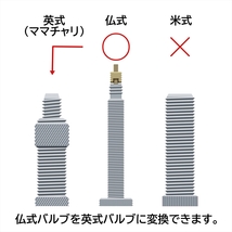 1個 パナレーサー 仏式→英式 変換アダプター 仏英 クロスバイク ロードバイク 自転車 フレンチバルブ 空気入れ Panaracer NTアダプタ_画像2